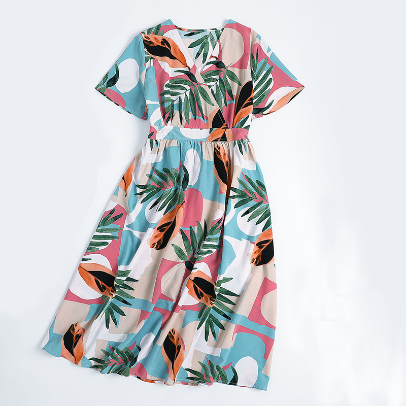 Playa viajes vacaciones padre-hijo ropa madre-hija madre-hijo familia tres boca cuatro boca vestido de longitud media ropa de verano