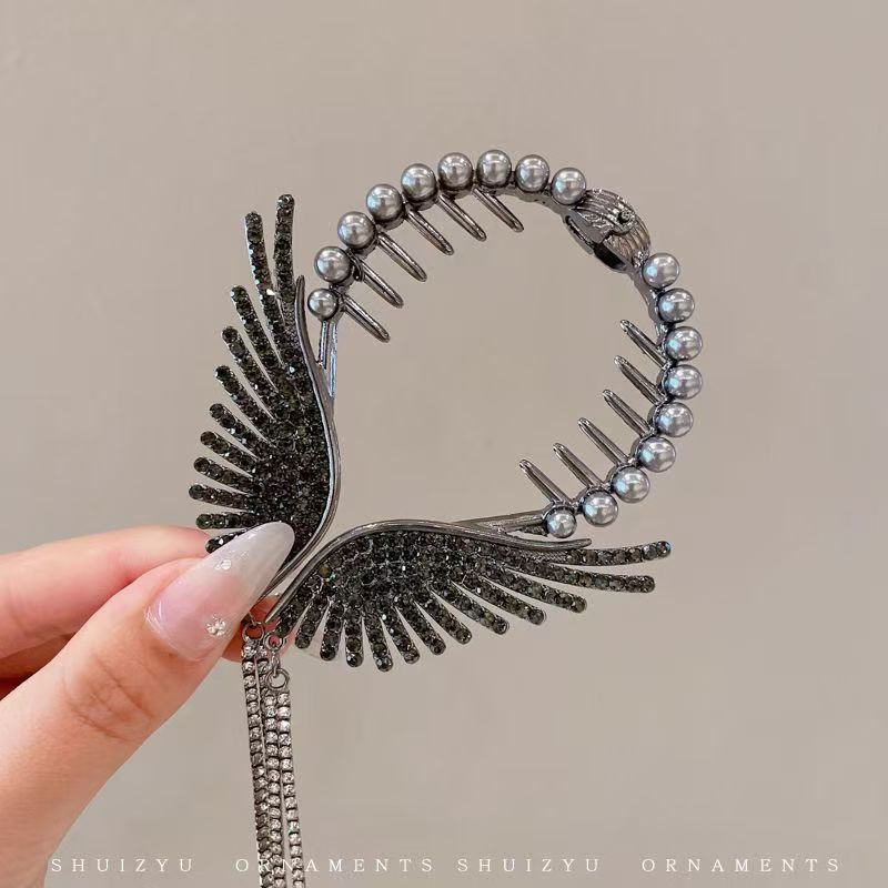 古風鈴蘭流蘇ヘアピン団子の髪飾り女性の高級感バラの髪のフックの気質の半分の髪のクリップ