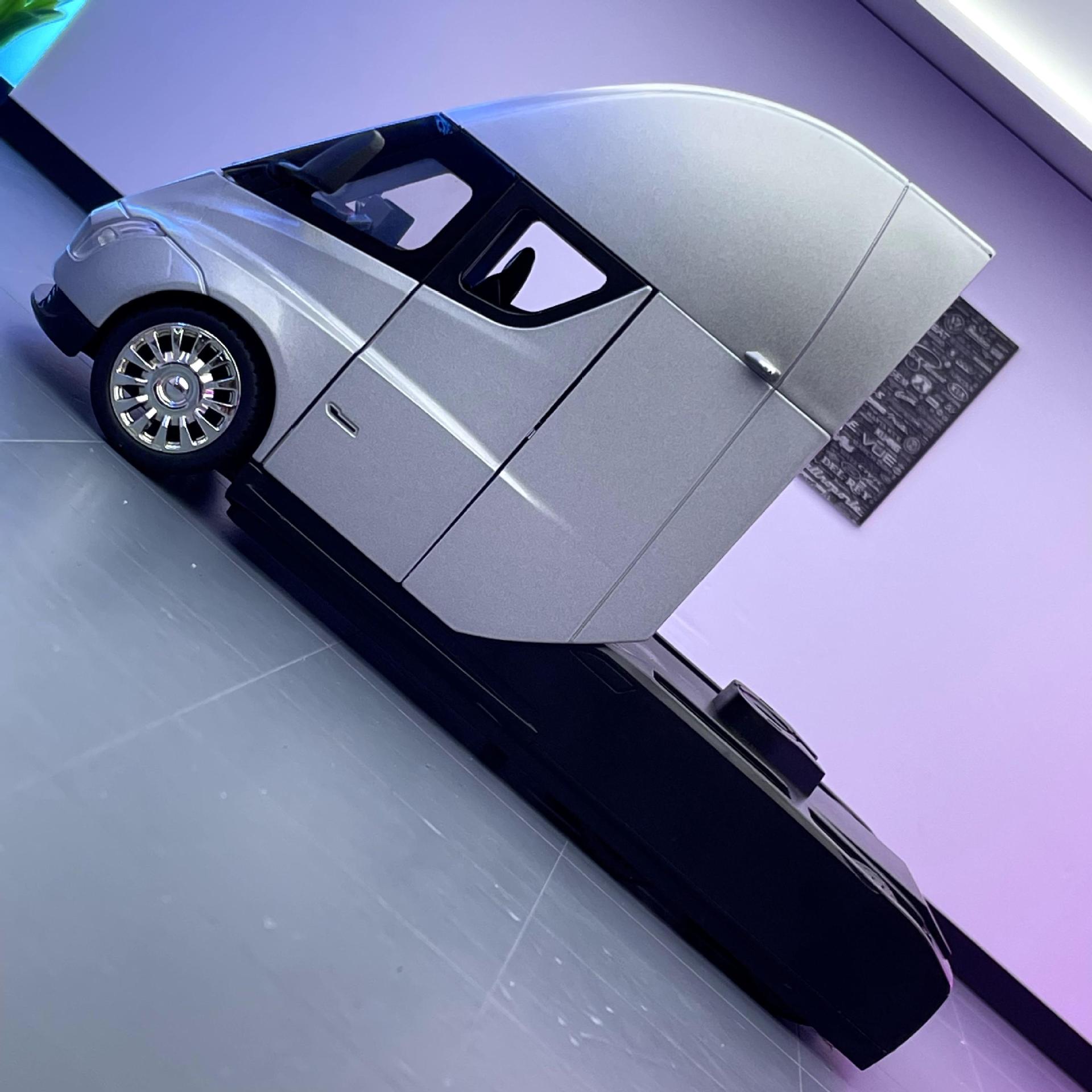 Nuevo modelo de coche de aleación Haodi 1:24 Tesla Semi Truck Tire Sound Light Children's Music Model Adornos