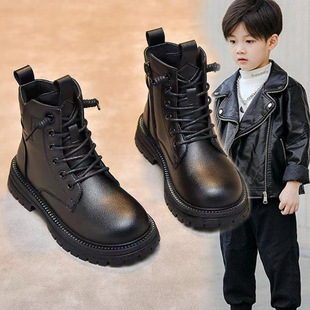 Children's Martin Boots Autumn and Winter 2024 Popular New Girls Boots Two Cotton fleece-lined Thickened Warm Big Children's Boots
