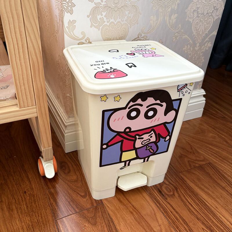 Cartoon Pedal Trash Can for Home Use, High-Looking, Cute, Large-Capacity, Bedroom, Kitchen, Living Room, Toilet, Bathroom, Dormitory