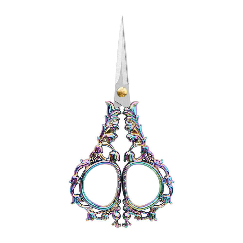 Tijeras pequeñas retro paquete de material puntiagudo de aleación de zinc hecho a mano tijeras pequeñas ventana flor bordada tijeras de Orquídea estudiante