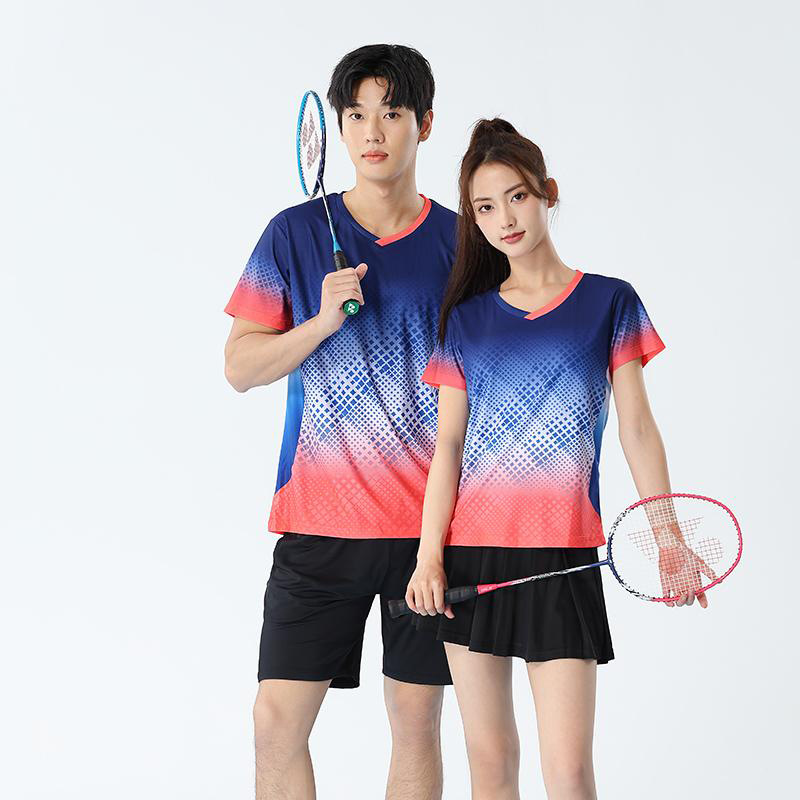 Badminton Clothing New Classy Women's Sports Suit Boys' Tennis Table Tennis Short-Sleeved Tops Quick-Drying Air Volleyball Clothing