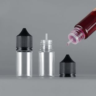 Oil Bottle Anti-Theft Cap in Stock Pet 10ml Squeeze 30ml Transparent Plastic Bottle Refillable Pointed Mouth Vape Liquid Bottle