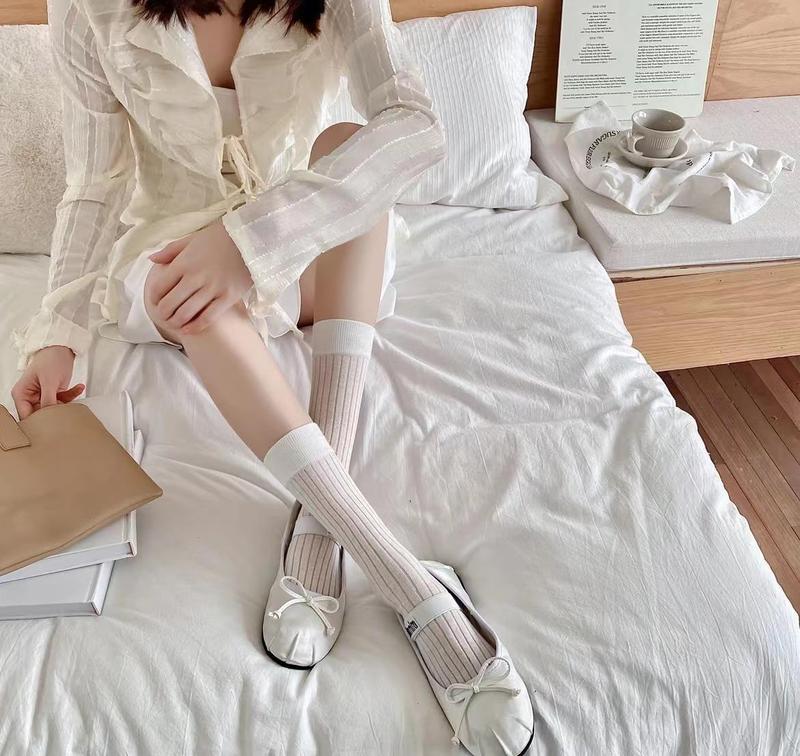 グレーiu風縦条靴下女性夏の薄いinsショータイプjk靴下バレエ中筒靴下女性|undefined