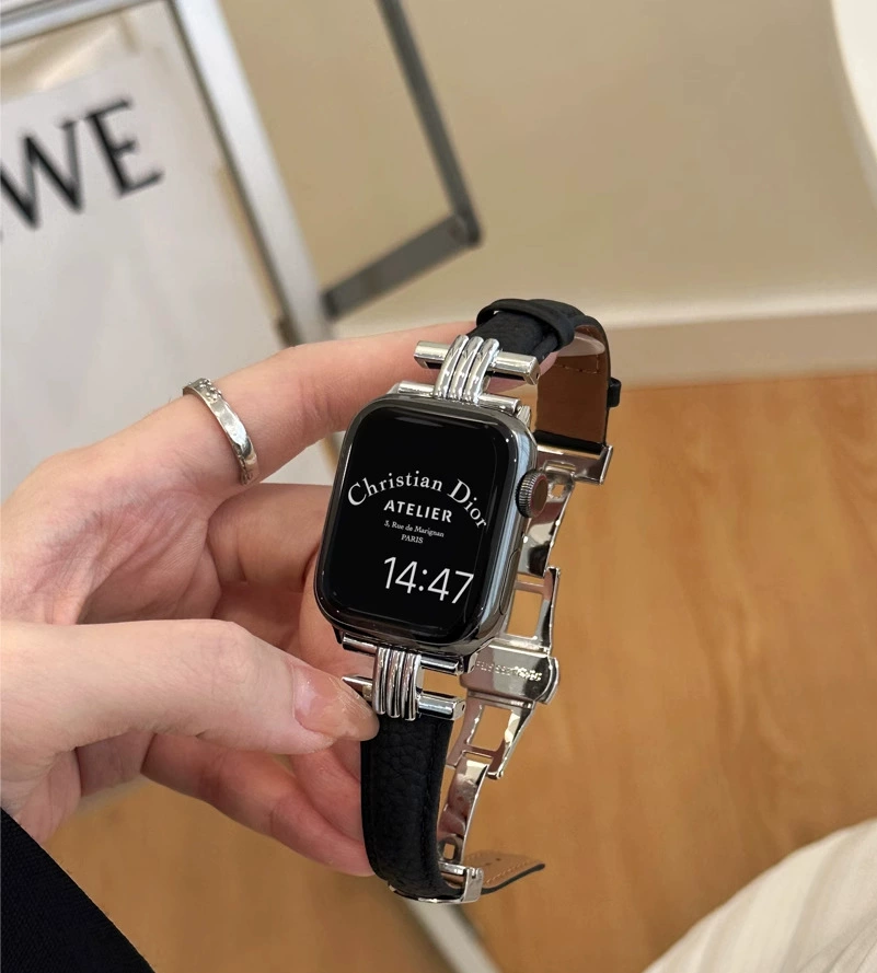 Применение Apple с AppleWatch9/8/7 кожаная маленькая талия девочке iWatch4/5/6SE3ULTRA