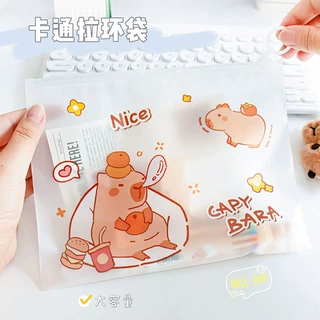 卡皮巴拉文件袋指环文具收纳袋透明防水资料整理袋学生奖励小礼品