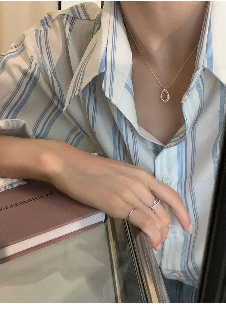 Leichte Luxus-Nische, unregelmäßige Wassertropfen-Sterlingsilberkette, 2023 neue minimalistische High-End-Schlüsselbeinkette,_voghion.com