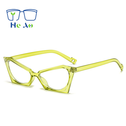 Huoao New Personalized Eyeglass Frames Elegant Niche Asymmetrical Stylish Women's Universal High-End Non-prescription Glasses