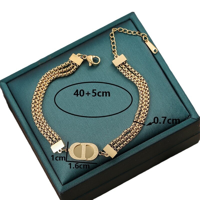 Europa y los Estados Unidos transfronterizos Amazon nuevas letras CD chapado en oro 18K esmerilado tres pulseras de acero de titanio lujoso para mujeres image 5