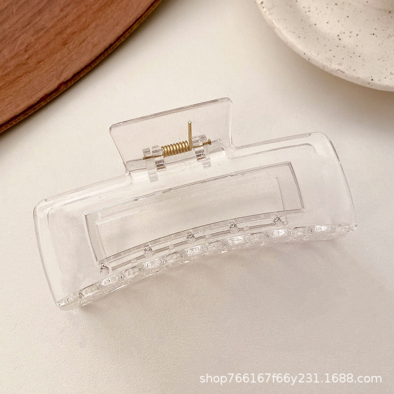 Accesorios para el cabello de pinza de tiburón de acrílico grande de Corea, clip de agarre para el cabello de disco simple, tocado de horquilla de cabeza femenina al por mayor