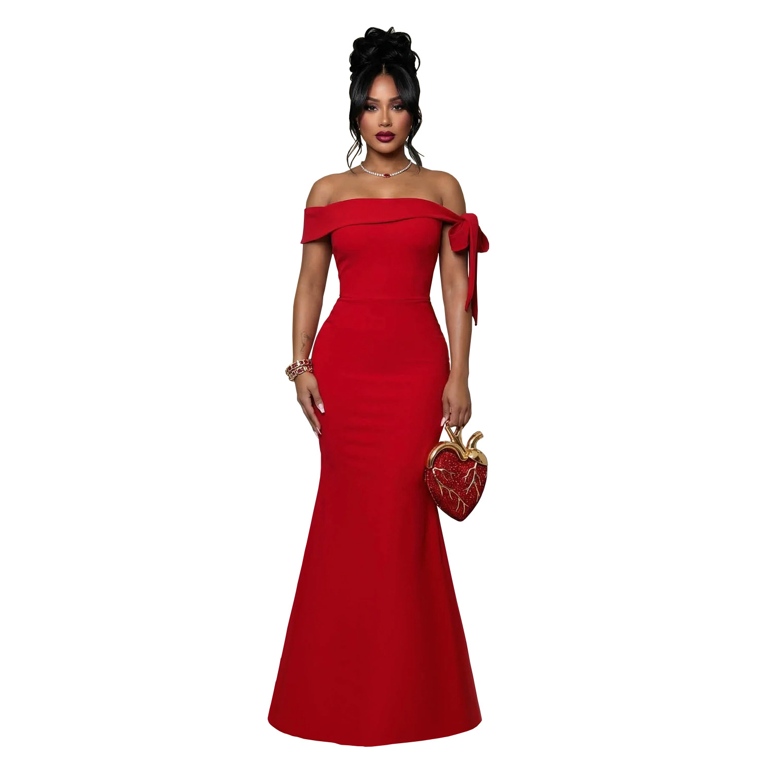 C7681 Aliexpress transfronterizo Amazon Europa y América moda mujer elegante hombro abierto vestido de cadera image 8