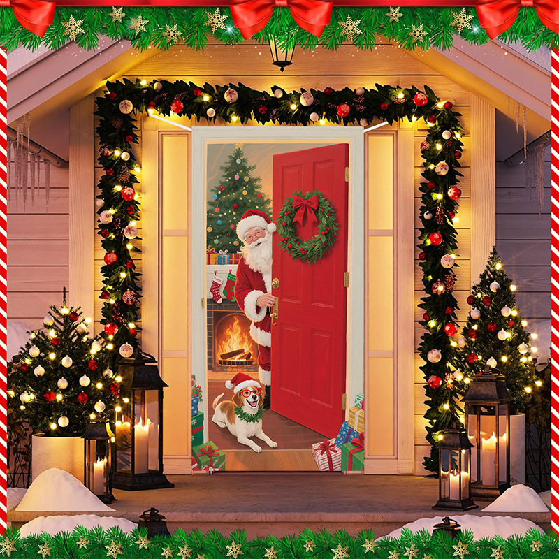 Amazon's Best-Selling Christmas Door Curtain and Door Flag, High-Definition Digital Printing, Outdoor Festive Atmosphere Decoration Backdrop Amazon's Best-Selling Christmas Door Curtain and Door Flag, High-Definition Digital Printing, Outdoor Festive Atmosphere Decoration Backdrop