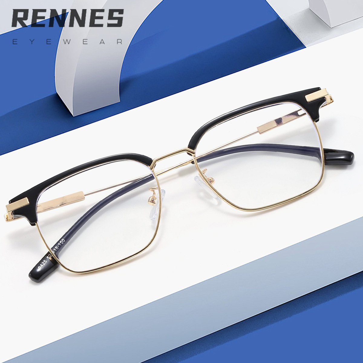 2024 moda gafas de sol cuadradas llanura elegante estilo novio gafas de sol de los hombres de moda personalizada Sven gafas lisas