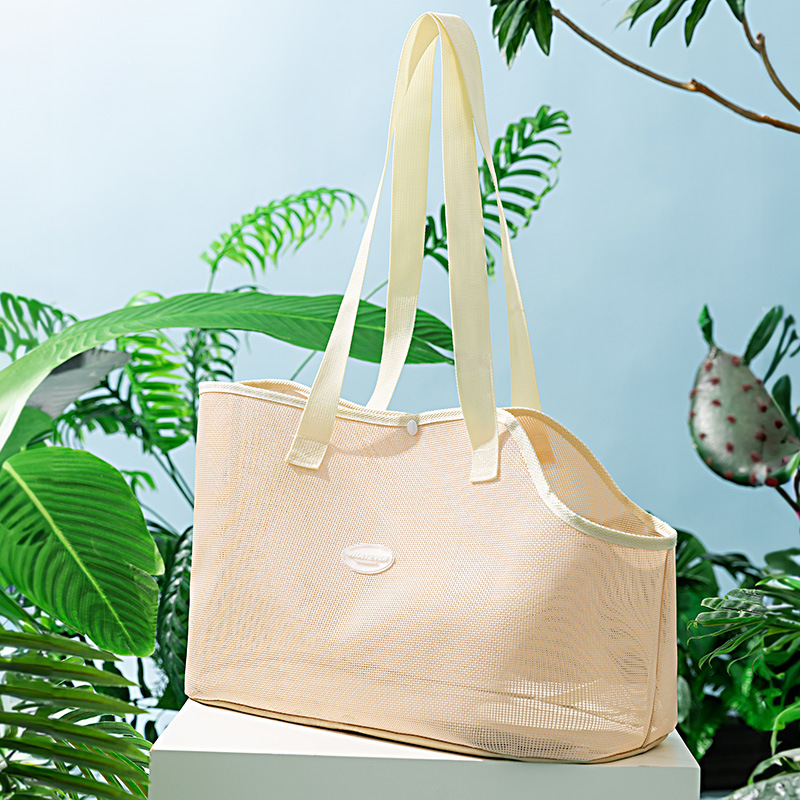 Gato sale en primavera y verano bolso de mensajero de malla transpirable bolso de mano para perro mascota portátil cuatro estaciones suministros generales para bolsas para gatos