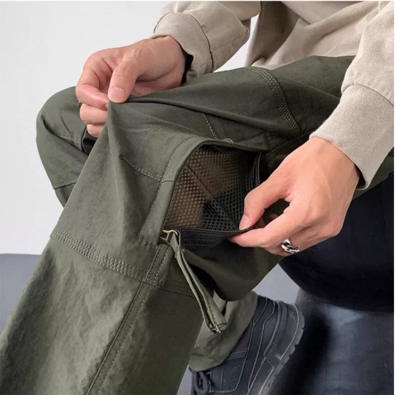 Легко сушащиеся летние брюки для путешествий, oversize, прямой свободный крой