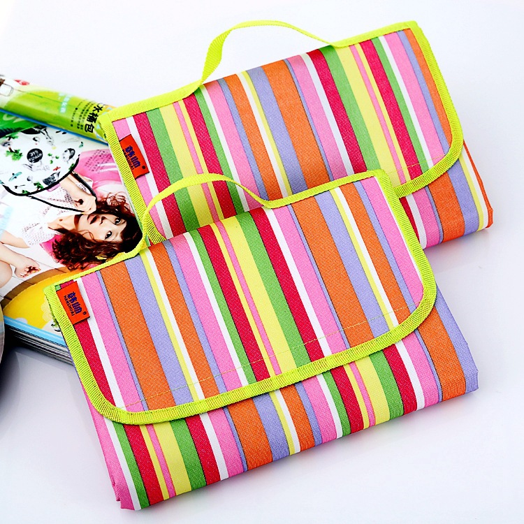 新款好看彩色原盖条纹包边垫户外防潮垫方便野营爬行垫野餐防潮垫|ru