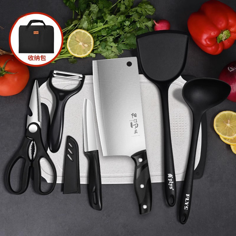 Kit de cortadores de verduras cocina cuchillo de cocina doméstico tablero de cocina 2 en 1 tabla de corte de fábrica super afilada dormitorio