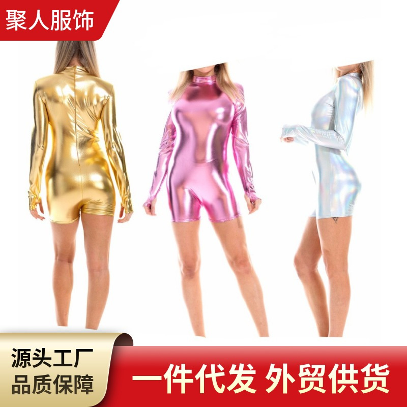 Amazon Aliexpress Long-Sleeve Jumpsuit, Small Round Neck, Invisible Zipper, Cuff Finger Sleeves, Dropshipping for Cycling