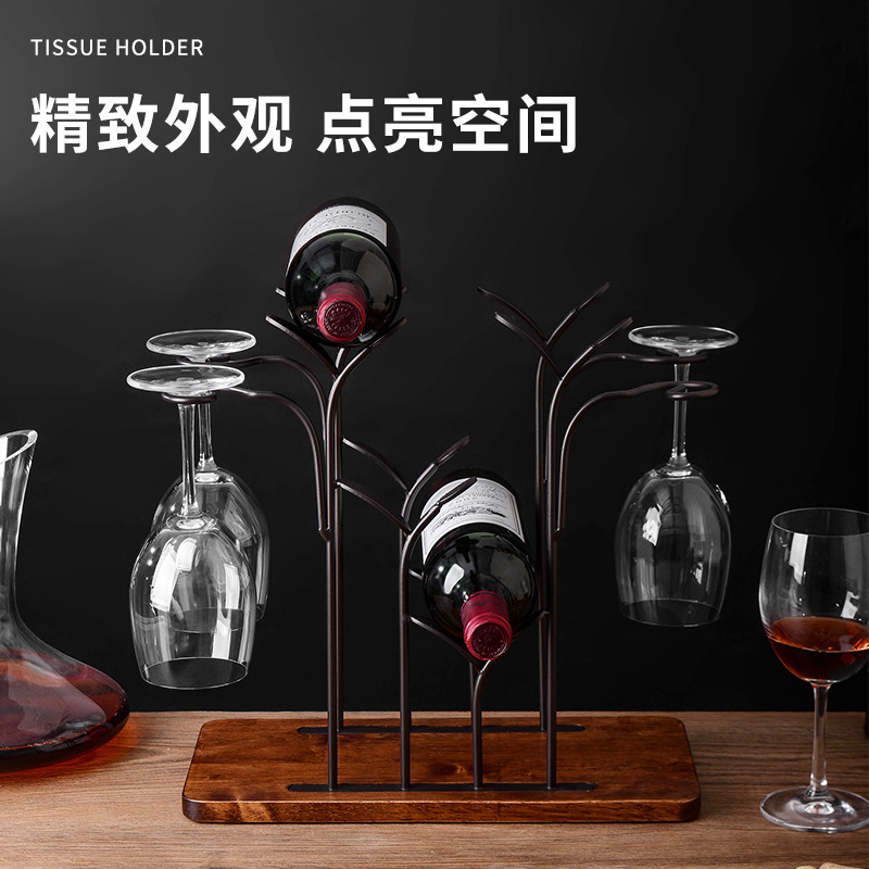 De estilo americano pastoral estante de la copa de vino creativo de estilo Europeo de hierro Estante Del Vino bar decoración del hogar transfronteriza WineRack