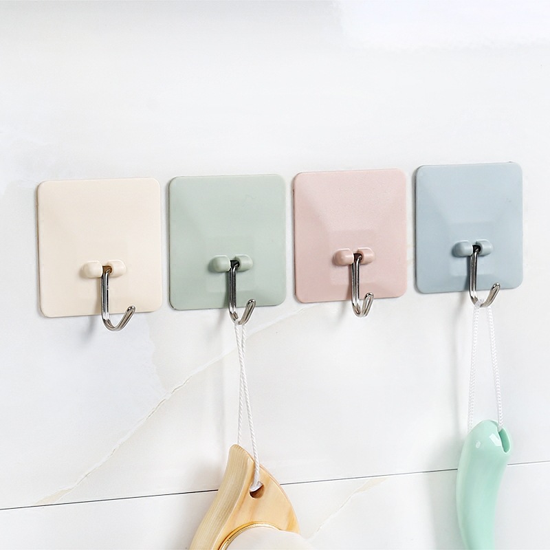 Strong Load-Bearing Adhesive Hooks for Kitchen Walls, Traceless Wall-Mounted Bathroom Hooks, No-Drill Clothes Hooks Wholesale