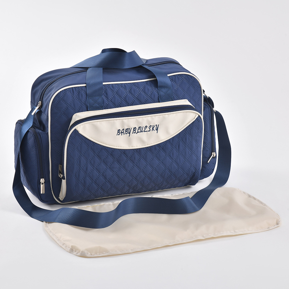 Fashionable Multifunctional Shoulder Mommy Bag with Sewn Embroidery, Large Capacity Crossbody Mother Bag, High-Quality Hand-Picked Diaper Bag