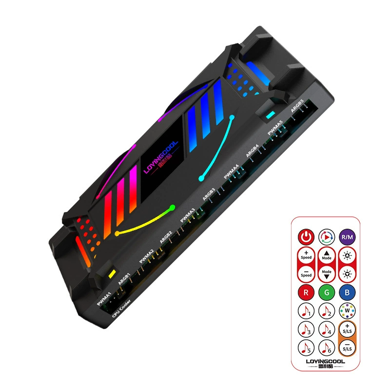LOVINGCOOL Rayley Cool Fan Music Controller ARGB hub Shenguang синхронизированный цветной смена цвета управление температурой