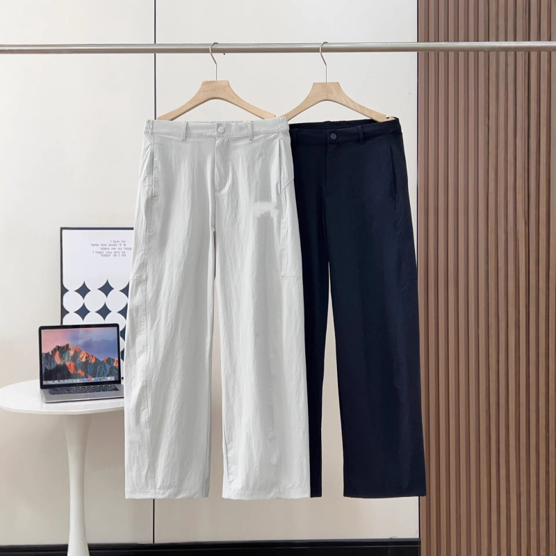 Feijia 2026 Spring/Summer New Ice Silk Wide-Leg Pants for Women, Draped Straight-Leg Casual Pants, Lightweight Breathable Sun-Protective Work Pants