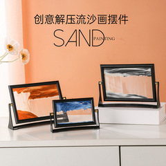 工場直売角型3d回転流砂画置物ガラス工芸品家庭装飾解凍クロスボーダー対外貿易金