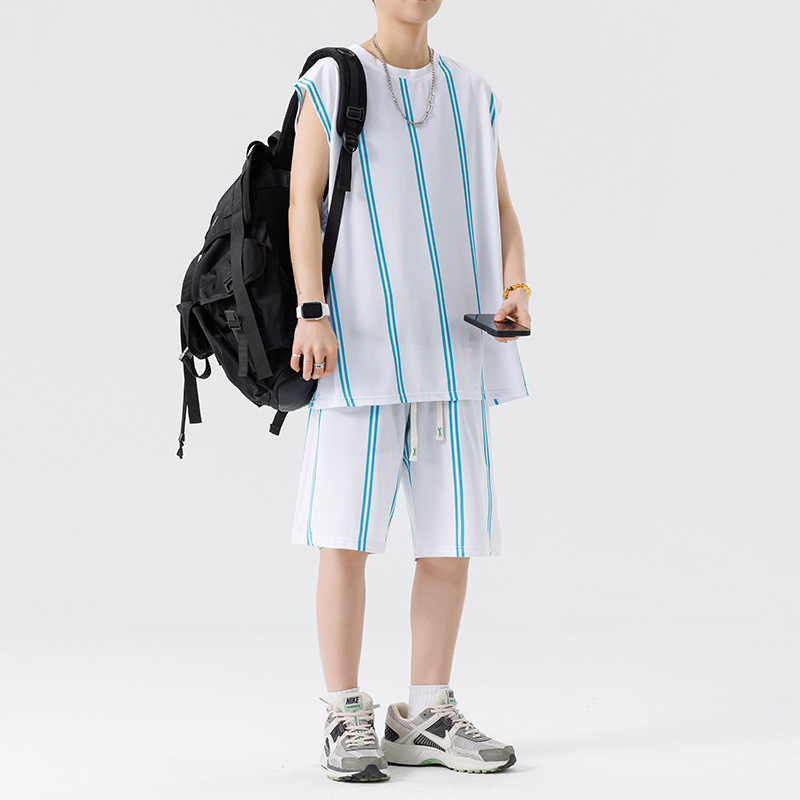 2025 verano nuevo traje deportivo hombre ropa de secado rápido correr ropa deportiva casual suelta hombre acondicionamiento de verano