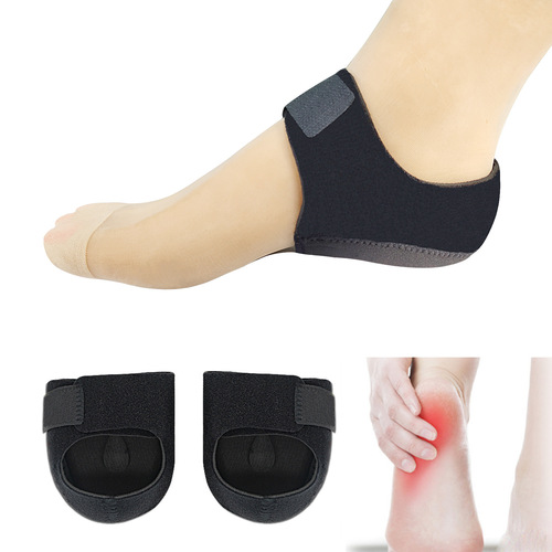 Direct-from-manufacturer cross-border silicone heel cups: pressure-relief, pain-soothing, adjustable gel-protected sock sleeves with Velcro straps