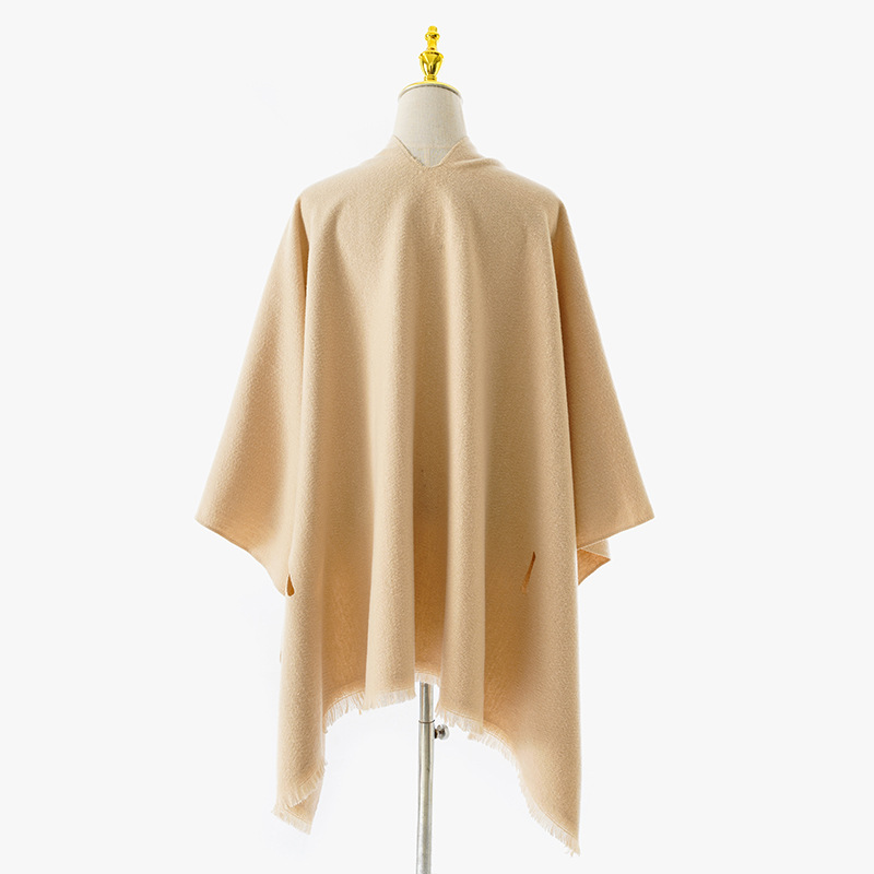 2024 nuevo chale de color sólido a rayas correa caliente versátil simple moda de otoño y invierno abrigo corto