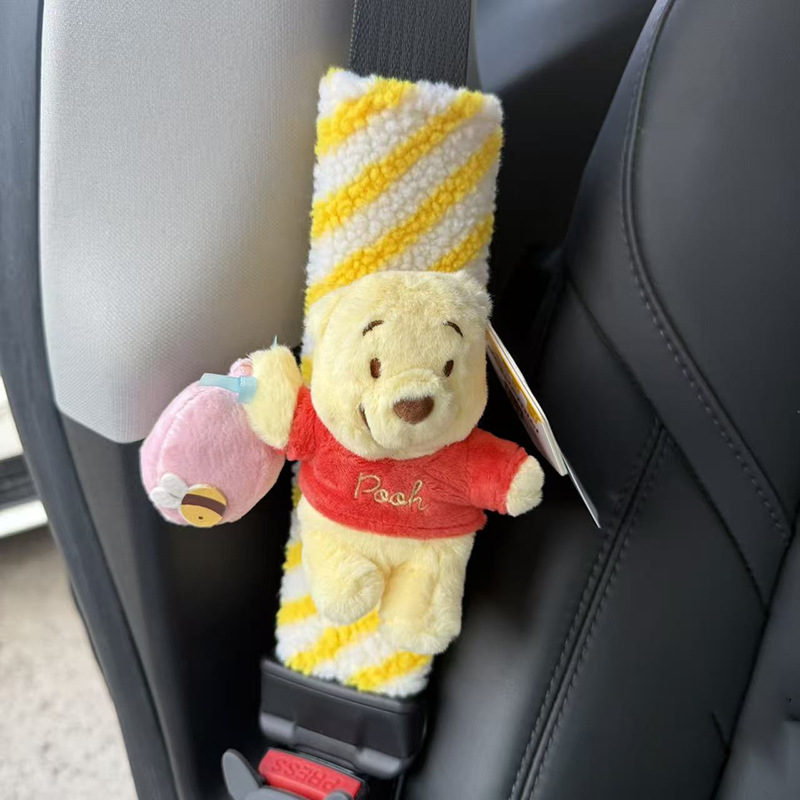 Funda Protectora de Hombro para Cinturón de Auto de Peluche Decorativa con Dibujos Animados