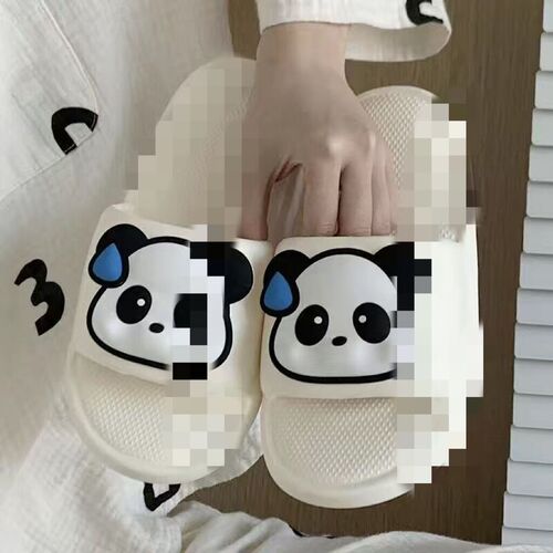  New Home Panda Slippers for Couples Cute Cartoon Soft-soled One-Flop Dormitory Indoor Non-Slip Shoes for Girls