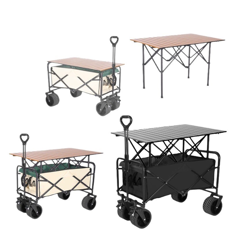 Carrinos de camping se reúnen carrinos de camping plegables al aire libre remolque estand pequeño carro de mesa de mano carro de picnic LOGO