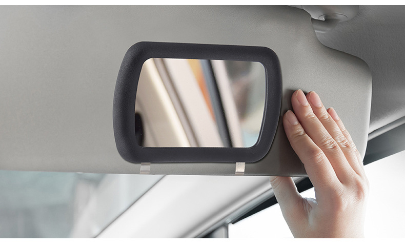 Cross-border large-size car sun visor makeup mirror, high-definition glass car sun visor rearview mirror, car interior accessory