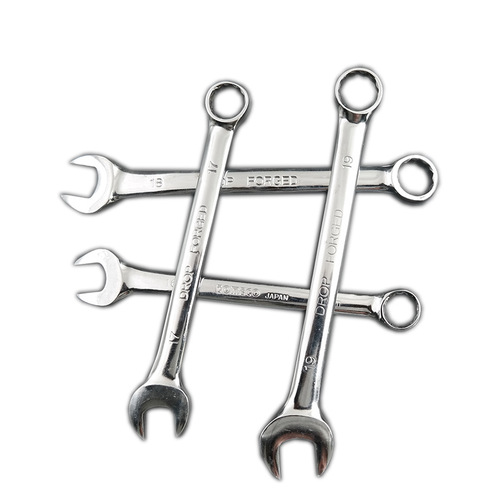 Dual-purpose wrench mirror industrial-grade plum wrench dual-purpose wrench open plum blossom wrench chrome-plated 45#]steel excellent