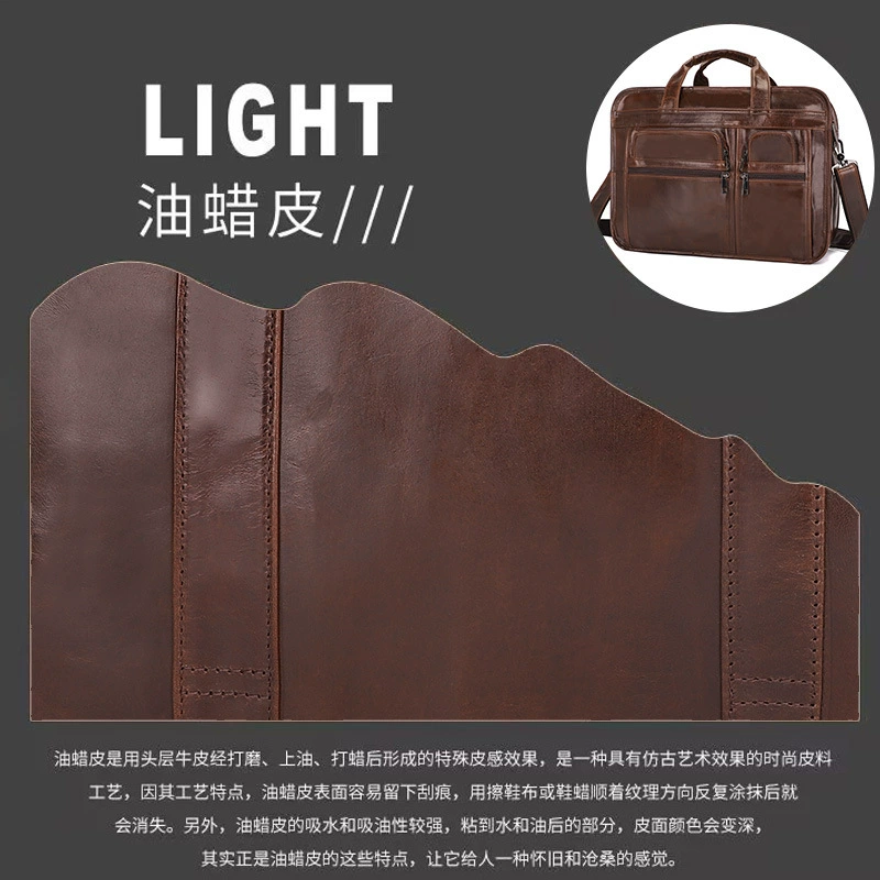 Shoulder Laptop Bag J.M.D Retro European Style, genuine leather, 39.5×15.5×30 cm