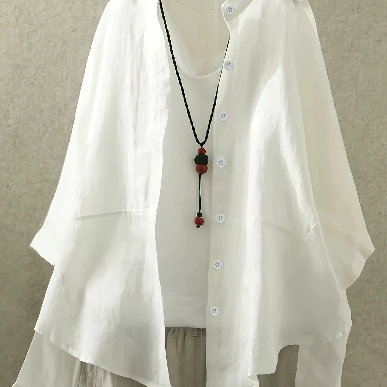 2025 женский сплошной цвет свободный повседневный плюс размер рубашка новый кардиган