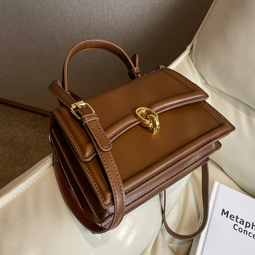 Textured Retro Small Bag Women's  Autumn/Winter New Style Internet Popular All-match Crossbody Bag Small Square Bag