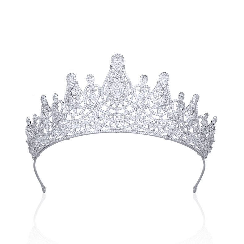 Title 7, Micro Set Zircon Crown Wedding Headwear Bridal ...