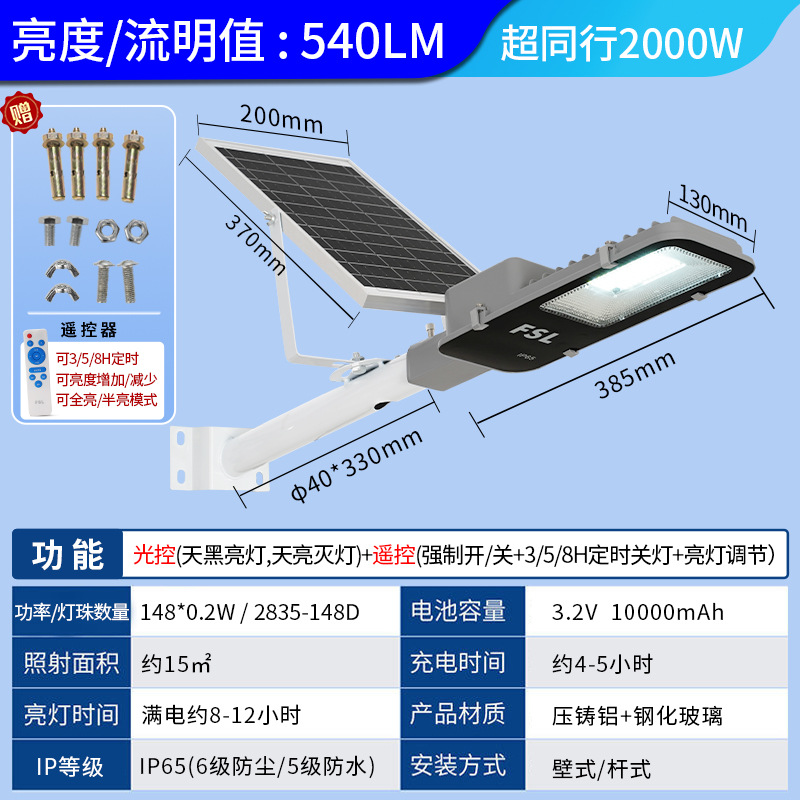 Foshan iluminación nueva luz solar al aire libre luz de patio super brillante iluminación de inducción impermeable rural led farola