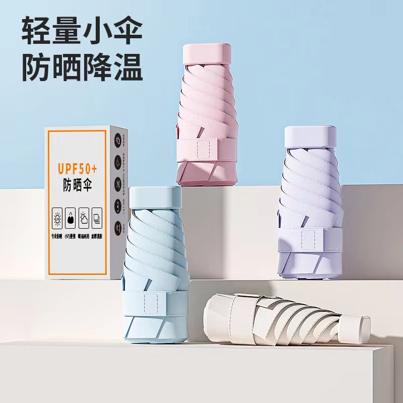 黑胶扁伞便携迷你折叠卡片太阳伞雨伞手动遮阳伞女士防晒防紫外线