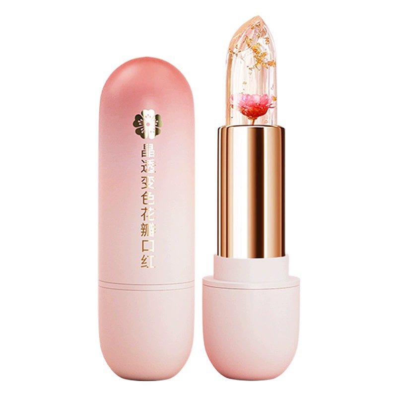 HAIPINK кристально прозрачный меняющий цвет лепестки Желейная помада губная помада теплая ленивая макияж увлажняющая на ощупь вода губная помада