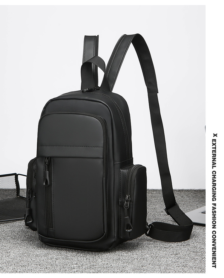 New men's chest bag, water-resistant, cross-border Oxford fabric, suitable for both shoulder and single shoulder, business men's computer backpack undefined