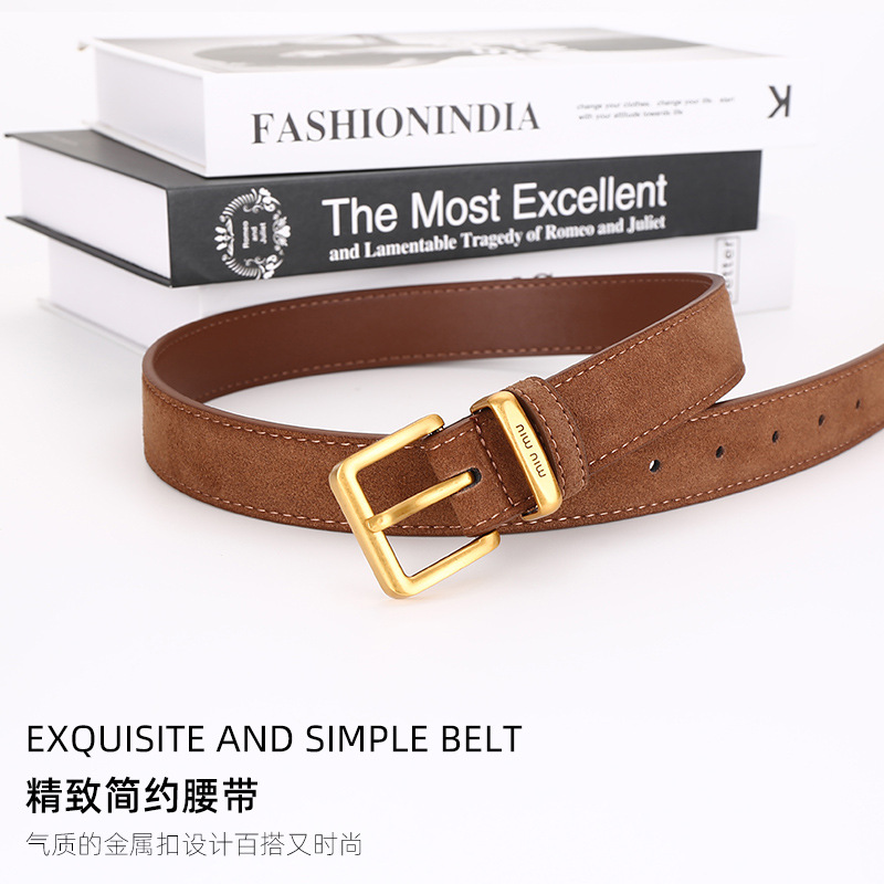 여성 소가죽 핀버클 벨트 2.8cm 청바지 원피스 코디용 빈티지 허리띠