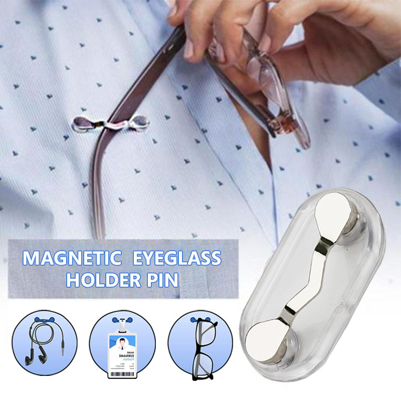 Readerest Cross-Border Popular Magnetic Glasses Holder Collar Badge Holder Work Badge Magnetic Pin Readerest Cross-Border Popular Magnetic Glasses Holder Collar Badge Holder Work Badge Magnetic Pin