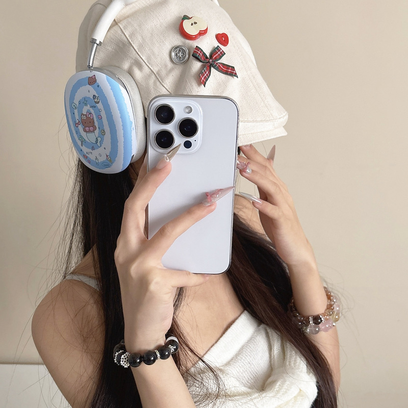 Japanese and Korean Cartoon Cat airpodsmax Protective Case for Apple Headset Ear Cap Ear Mover Earphone Case r'h