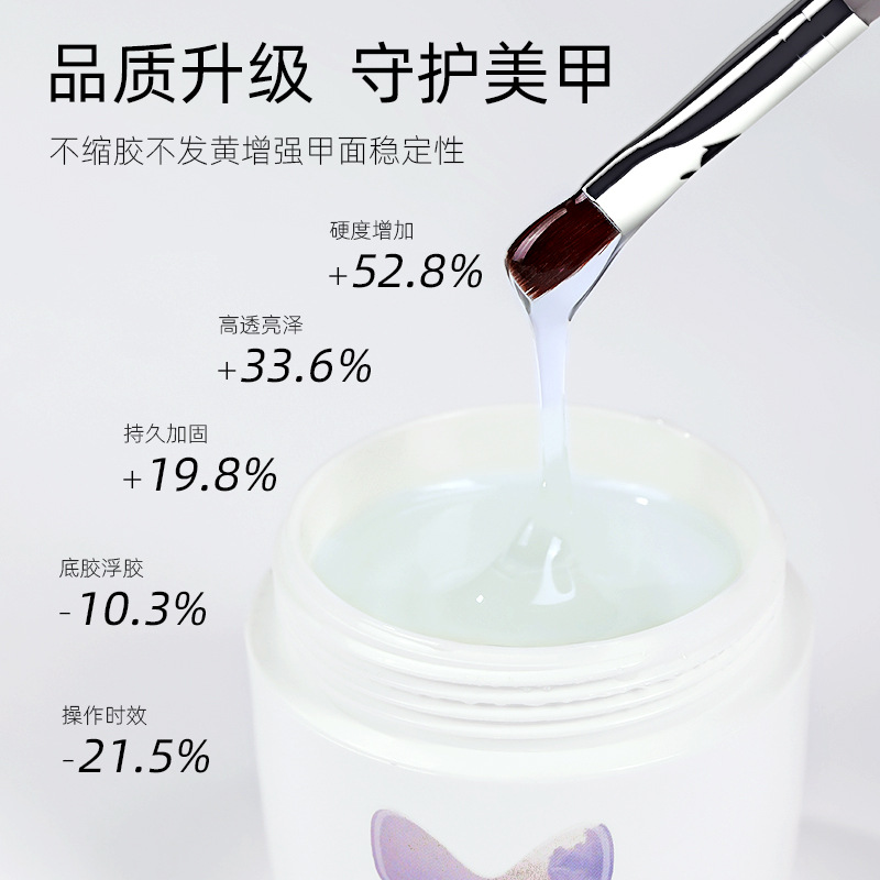 50ml de gran capacidad funcional adhesivo duro sin lavado capa de sellado fototerapia construcción extensión imprimación adhesivo rhinestone adhesivo para el desgaste de las uñas