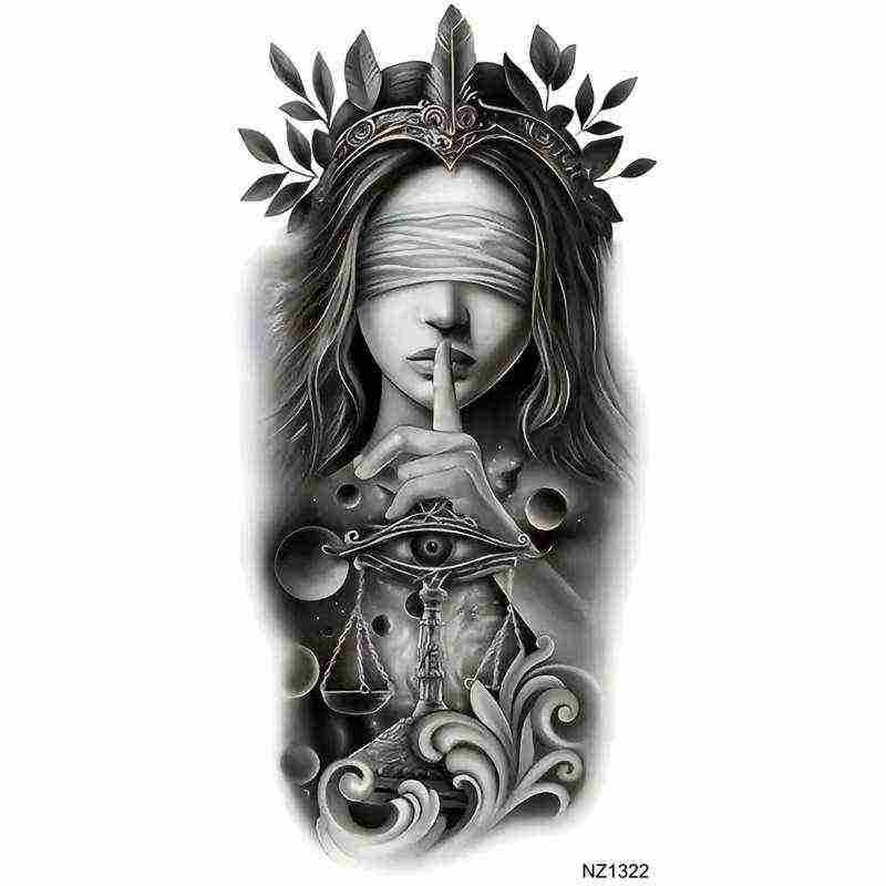 Nuevos productos transfronterizos de tatuaje de ángel, pegatinas de tatuaje de brazo europeas y americanas, tatuaje temporal Temu